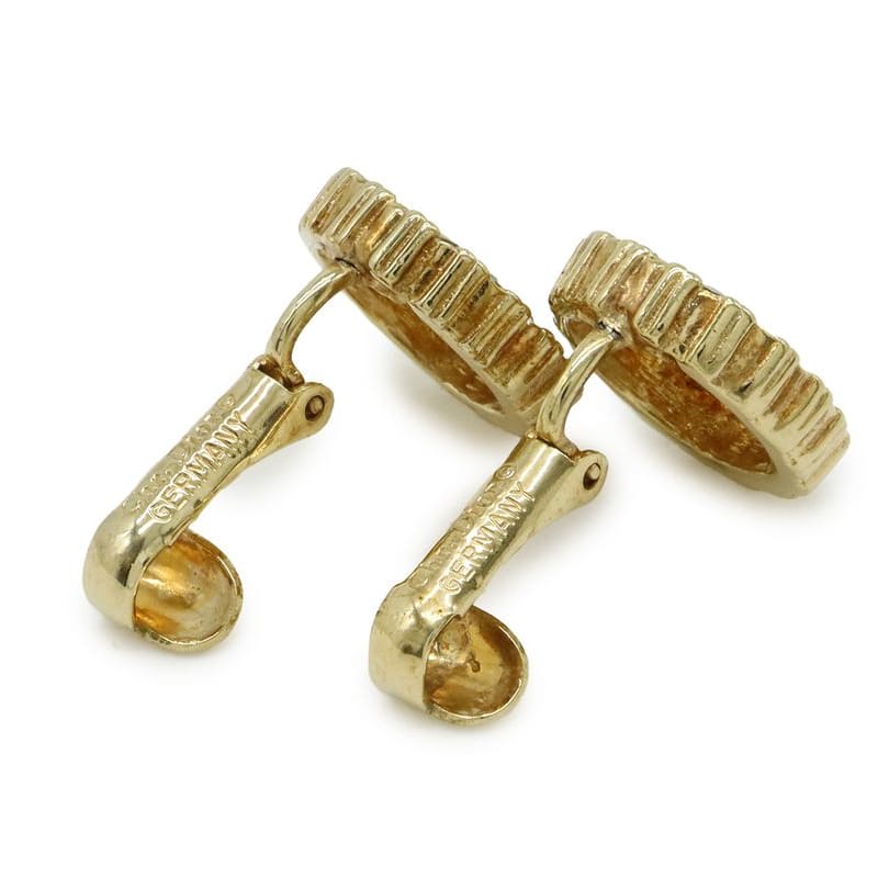 Christian Dior Logo Earrings GP Rhinestone