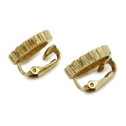Christian Dior Logo Earrings GP Rhinestone