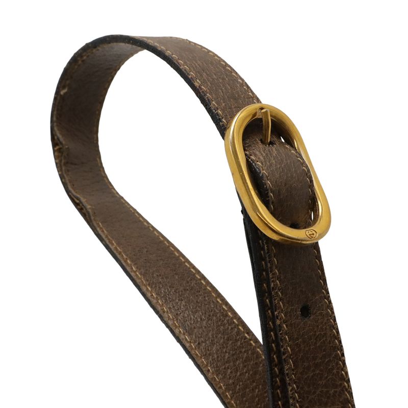 Gucci Old Gucci GG Plus Sherry Line Shoulder Bag Draw String Bag PVC Leather