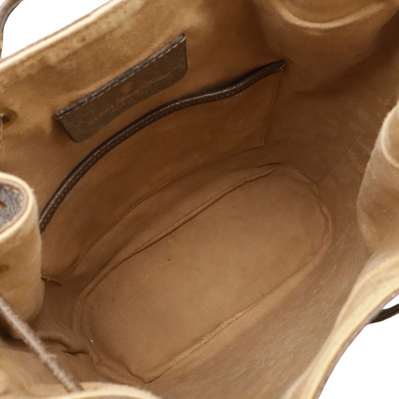 Gucci Old Gucci GG Plus Sherry Line Shoulder Bag Draw String Bag PVC Leather