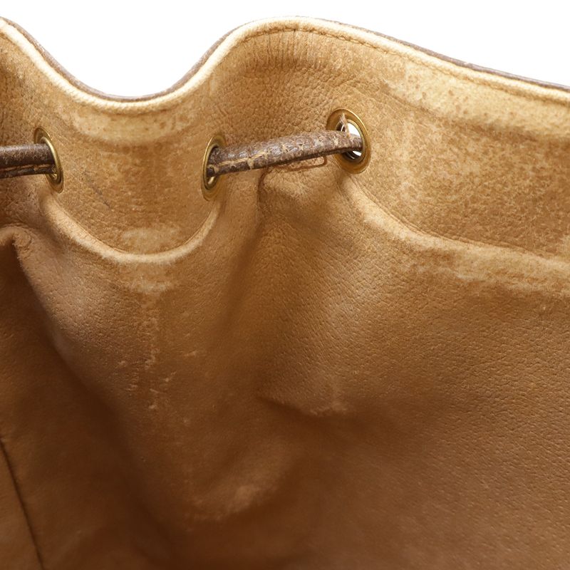 Gucci Old Gucci GG Plus Sherry Line Shoulder Bag Draw String Bag PVC Leather