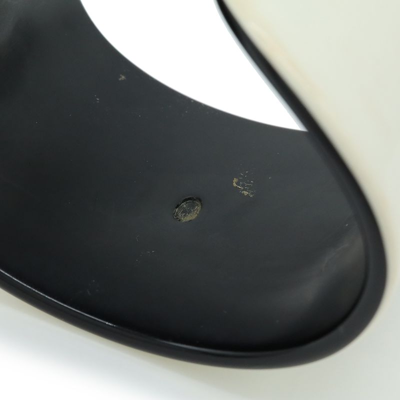 Chanel Coco Mark Bangle Open Bangle Bracelet Plastic White Black