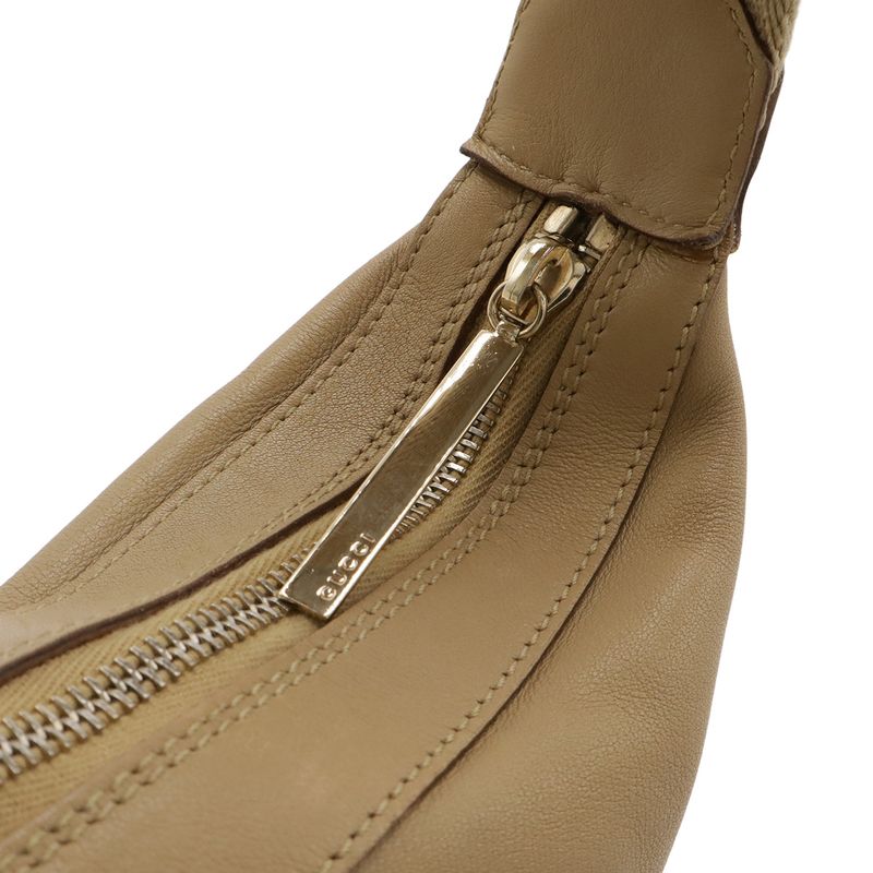 Gucci Hobo Shoulder Bag One Shoulder Semi-Shoulder Shoulder Leather Beige