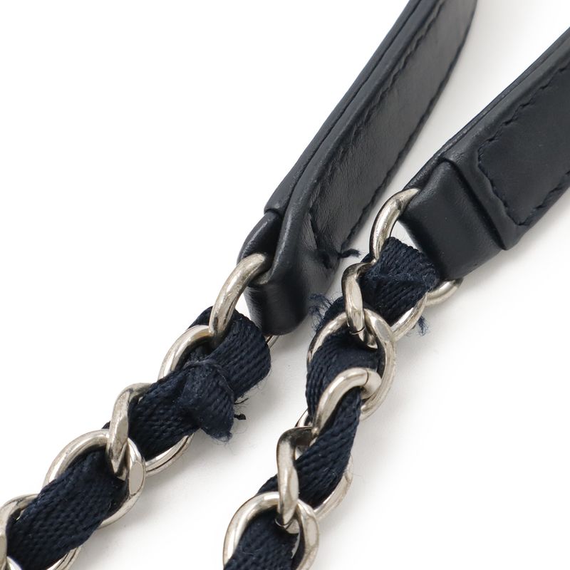 Chanel Deauville Line Beau Ring Bag Handbag 2way Chain Shoulder Bag Denim Navy