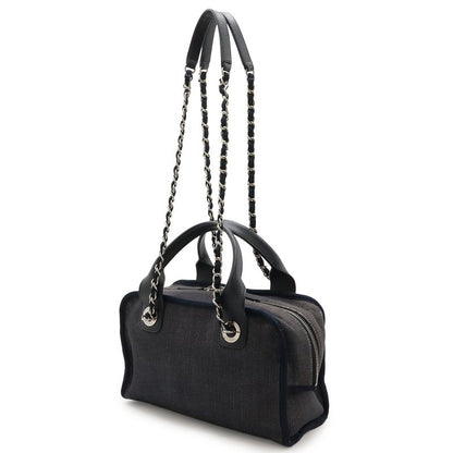 Chanel Deauville Line Beau Ring Bag Handbag 2way Chain Shoulder Bag Denim Navy