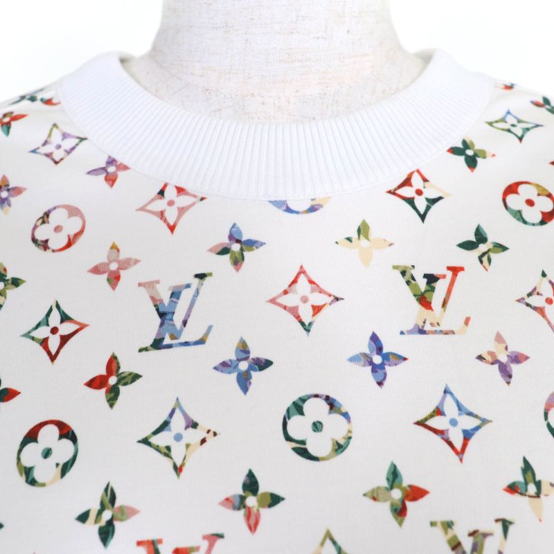 Louis Vuitton 22ss 100% Cotton Monogram Short Sleeve T-Shirt White Multicolor S