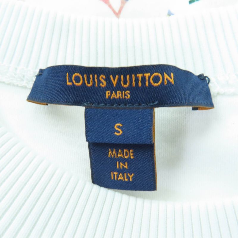 Louis Vuitton 22ss 100% Cotton Monogram Short Sleeve T-Shirt White Multicolor S