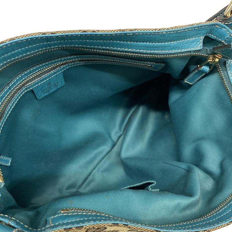 Gucci Shoulder Bag GG Pattern Horsebit Sherry 141504 Beige X Dark Brown X Light