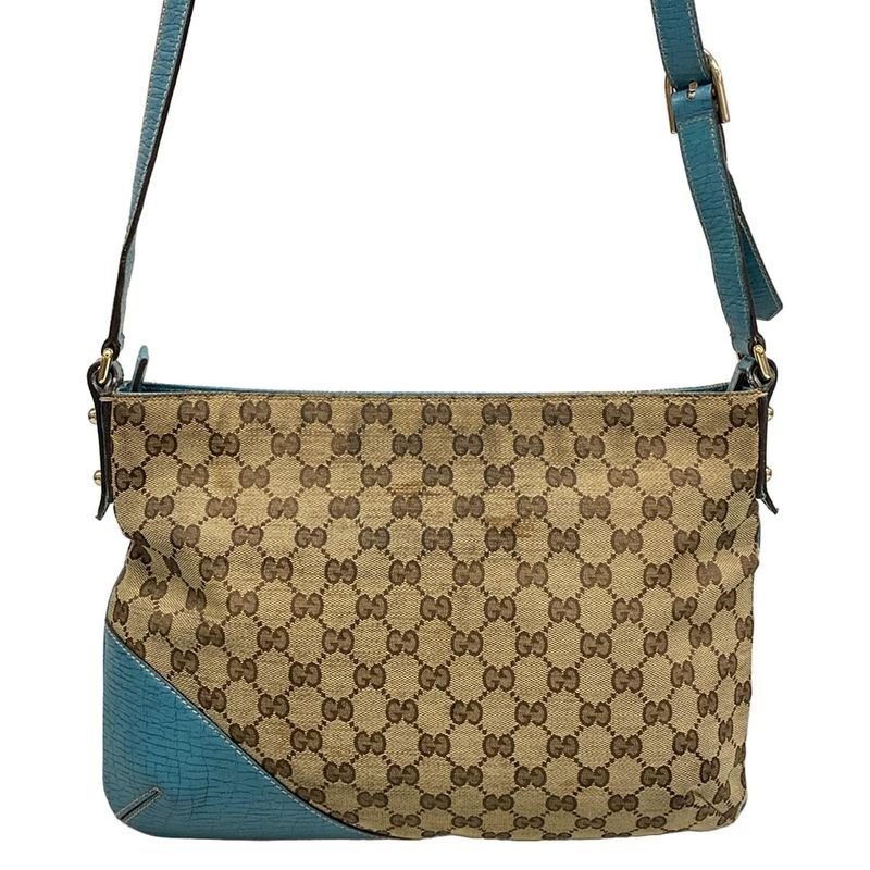 Gucci Shoulder Bag GG Pattern Horsebit Sherry 141504 Beige X Dark Brown X Light