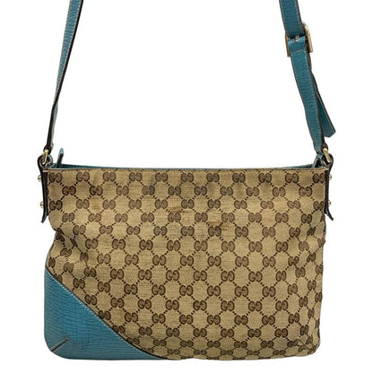 Gucci Shoulder Bag GG Pattern Horsebit Sherry 141504 Beige X Dark Brown X Light