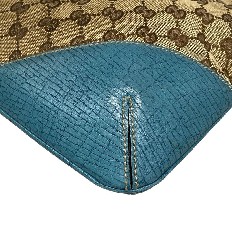 Gucci Shoulder Bag GG Pattern Horsebit Sherry 141504 Beige X Dark Brown X Light