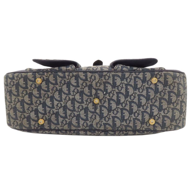 Christian Dior Double Saddle Trotter Pattern Handbag Canvas Women's