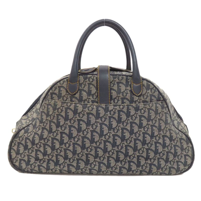 Christian Dior Double Saddle Trotter Pattern Handbag Canvas Women's