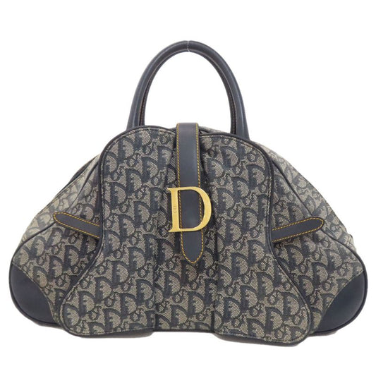 Christian Dior Double Saddle Trotter Pattern Handbag Canvas Women's