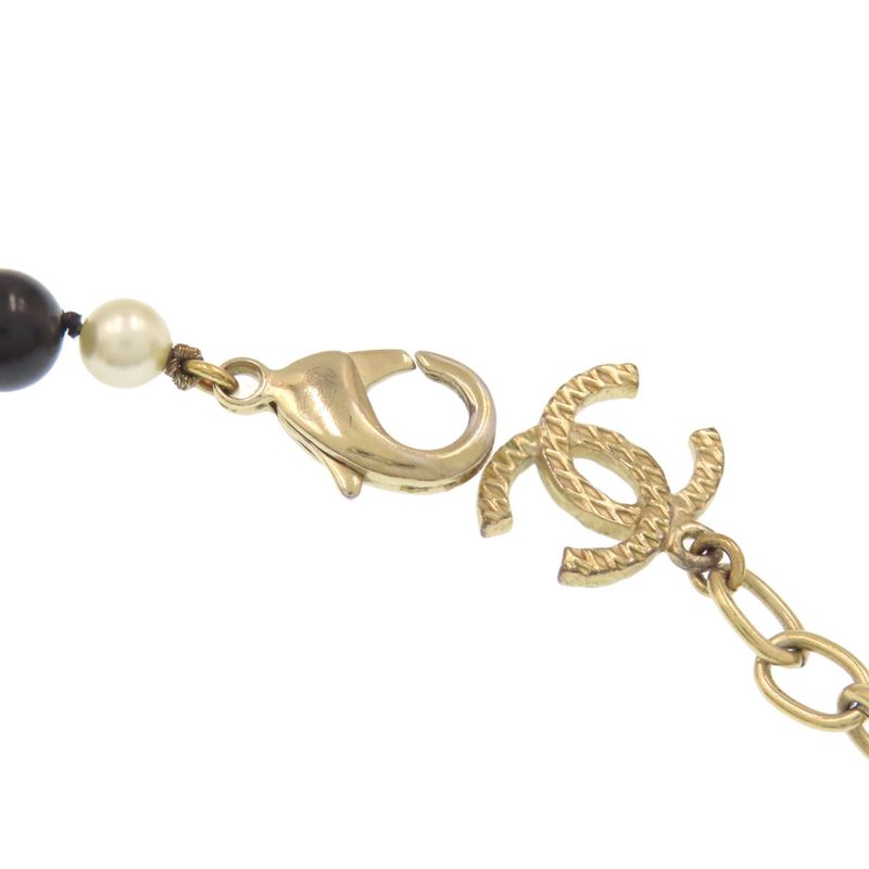 Chanel Fake Pearl Coco Mark Bracelet Metal Women's