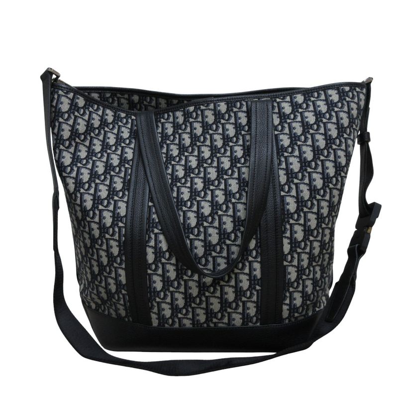 Dior Oblique Jacquard Voyage 2way Tote Bag Navy Black Men's Used