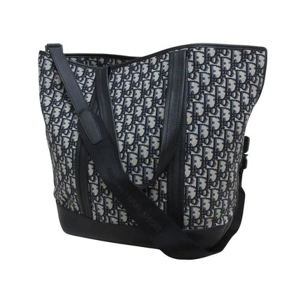 Dior Oblique Jacquard Voyage 2way Tote Bag Navy Black Men's Used