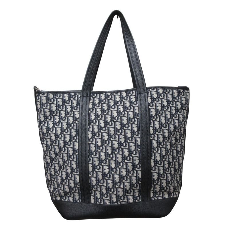 Dior Oblique Jacquard Voyage 2way Tote Bag Navy Black Men's Used