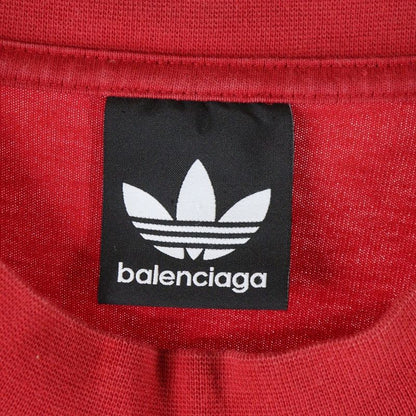Balenciaga 23SS × Adidas Logo Print Oversized Short Sleeve T-shirt Red 712398