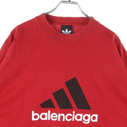 Balenciaga 23SS × Adidas Logo Print Oversized Short Sleeve T-shirt Red 712398