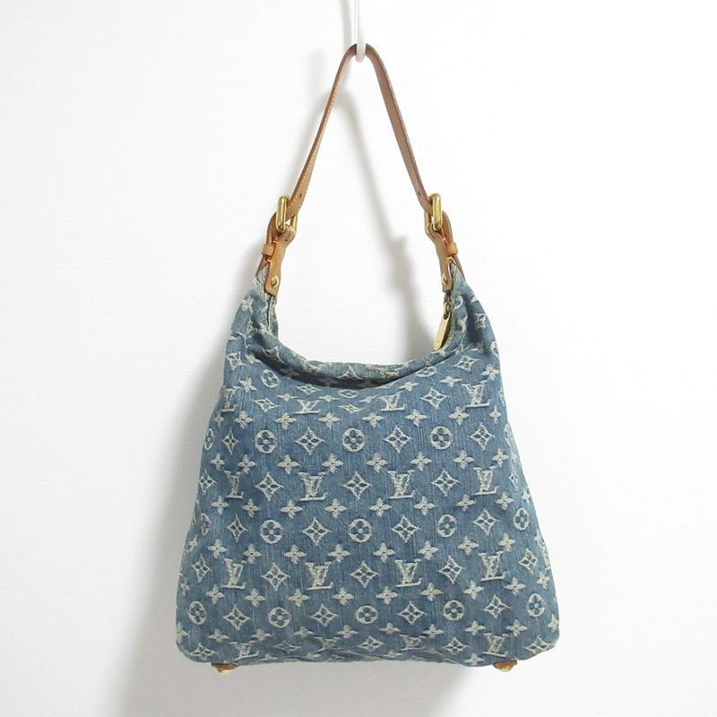 Good Louis Vuitton Monogram Denim Buggy GM 2way Shoulder Bag M95048 Blue Ladies