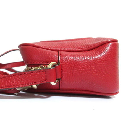 Gucci Soho Leather Camera Bag Shoulder Bag 308364 Red Ladies Used
