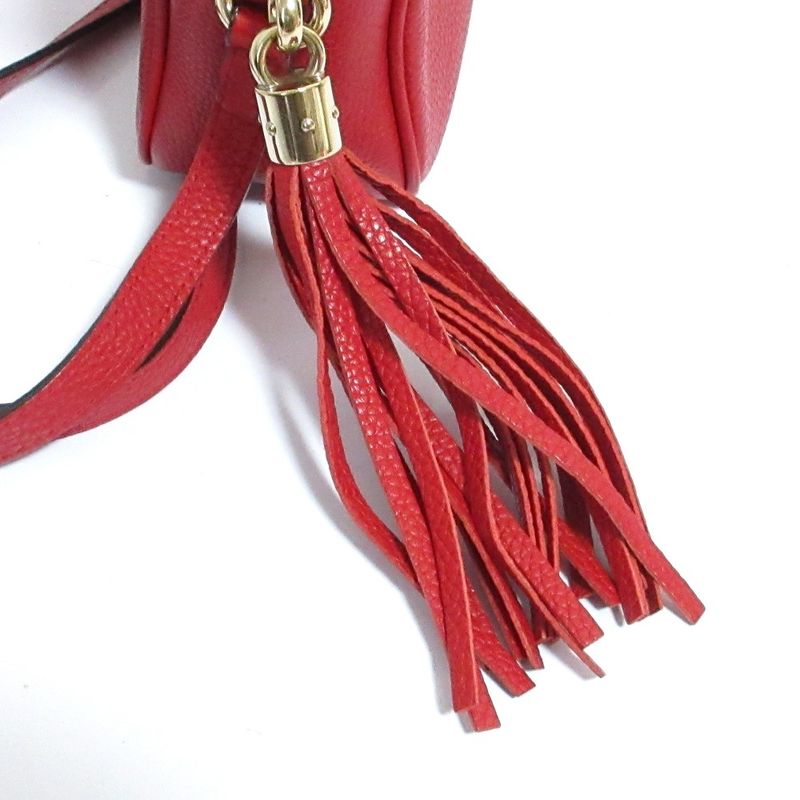 Gucci Soho Leather Camera Bag Shoulder Bag 308364 Red Ladies Used