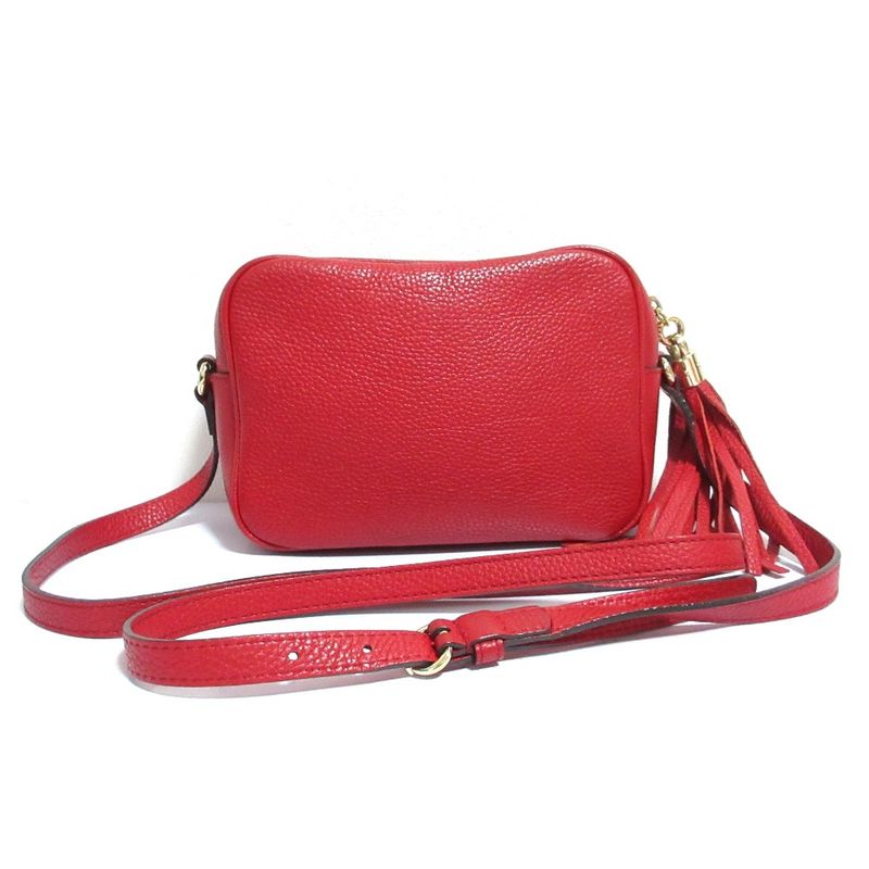 Gucci Soho Leather Camera Bag Shoulder Bag 308364 Red Ladies Used