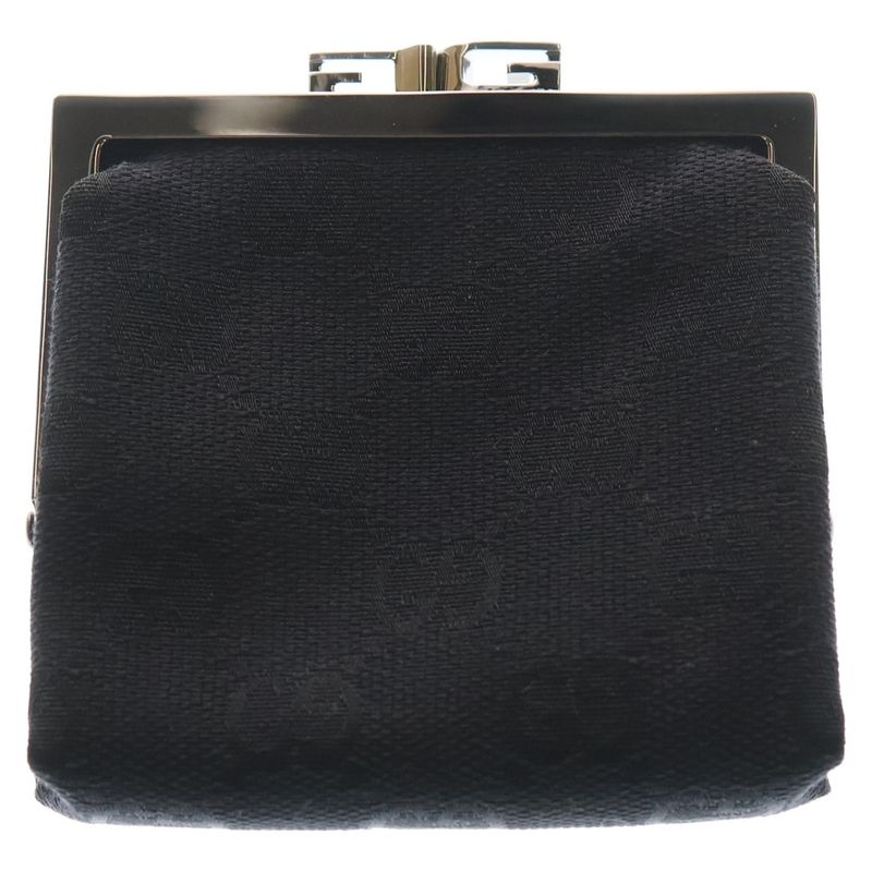 Guccissima Coin Case Black Canvas 74251 Black Hardware