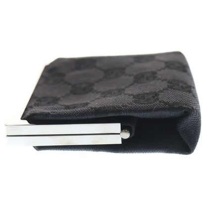 Guccissima Coin Case Black Canvas 74251 Black Hardware