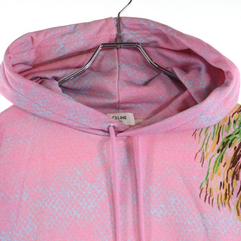 Celine AVE 57 SKY All Over Pattern Sweatshirt Pullover Parka Pink 2y85b670q