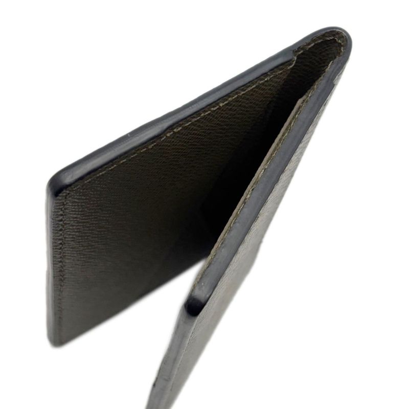 Louis Vuitton Leather Card Case Khaki Taiga Organizer de Poche