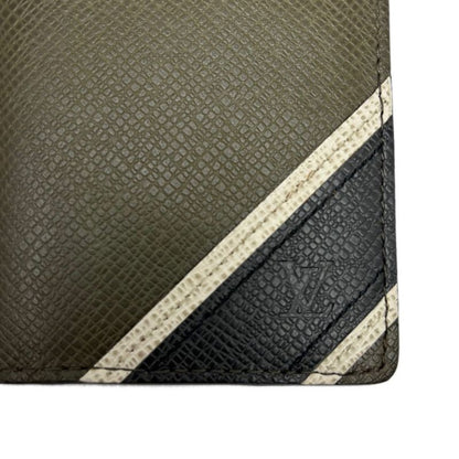 Louis Vuitton Leather Card Case Khaki Taiga Organizer de Poche