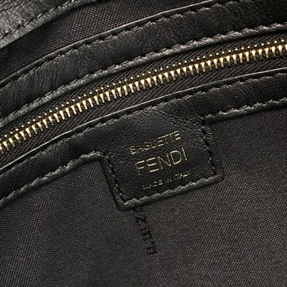 Fendi Handbag Baguette Large 8br771-A72v Black Zucca Pattern Shape Push