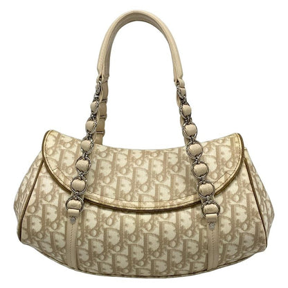 Dior Christian Dior Handbag Romantic Ivory X Beige X Brown Ribbon Leather
