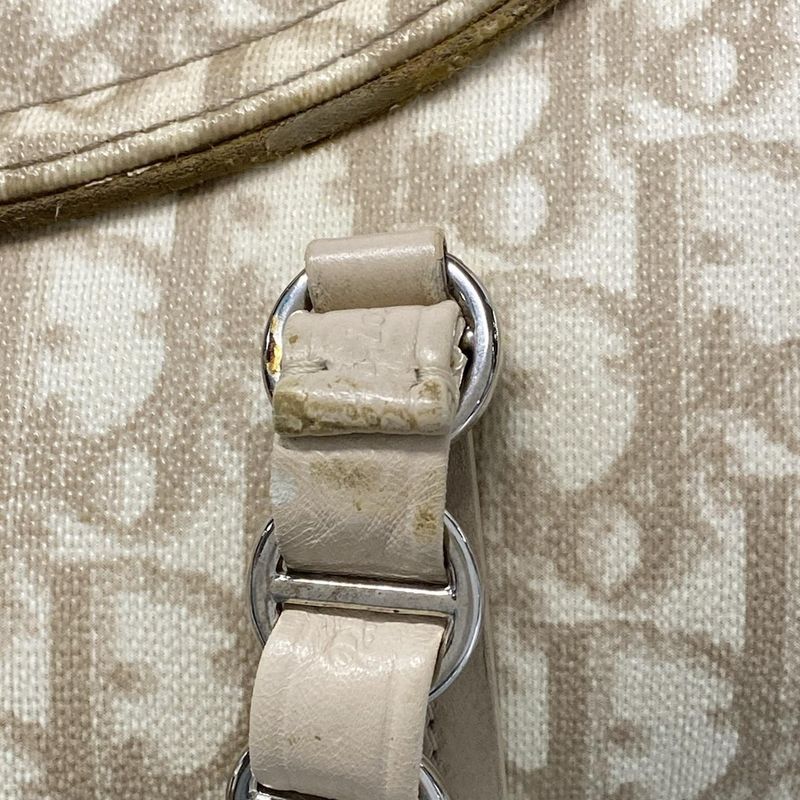 Dior Christian Dior Handbag Romantic Ivory X Beige X Brown Ribbon Leather