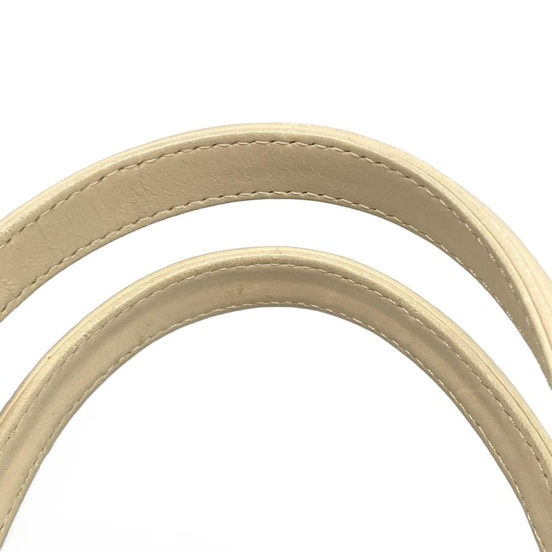 Dior Christian Dior Handbag Romantic Ivory X Beige X Brown Ribbon Leather