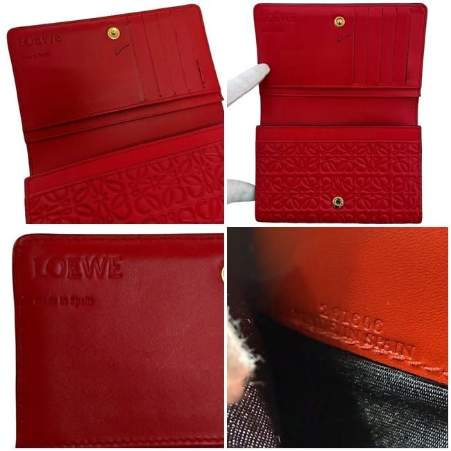 Loewe Bifold Wallet Red Repeat Anagram 107.55 G96