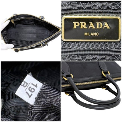 Prada 2-Way Bag Black Nero 1 Ba579 Jacquard