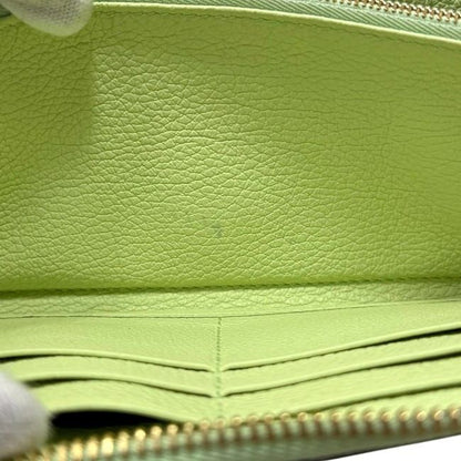 Gucci Round Zipper Long Wallet Light Green