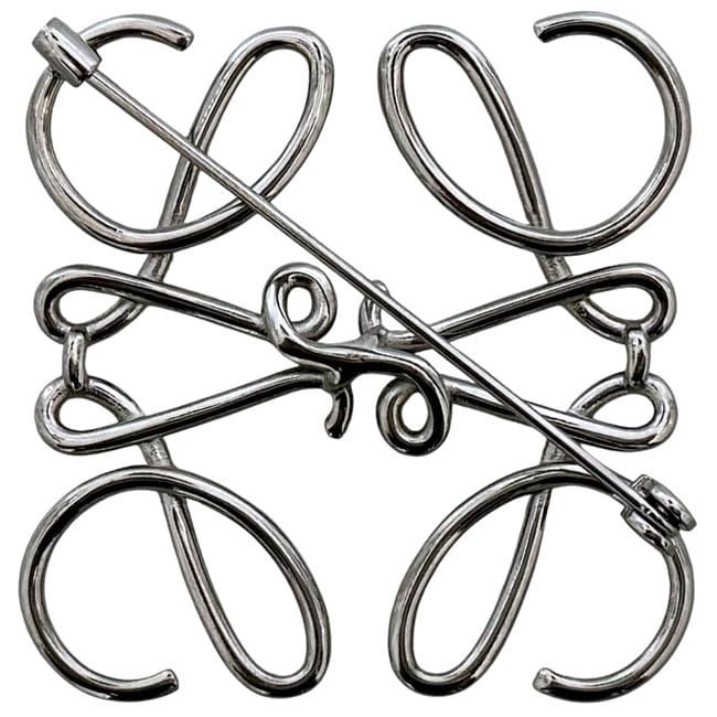 Loewe Brooch Silver Anagram 111.25.020 Metal