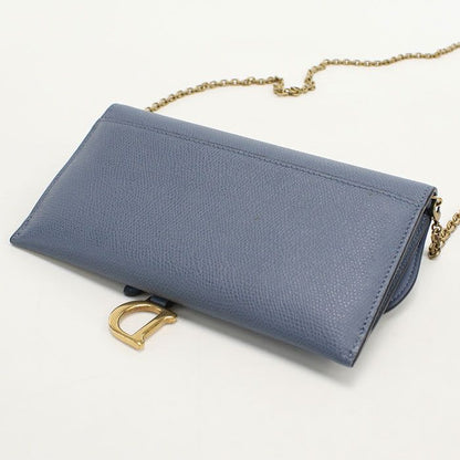 Dior Saddle Chain Wallet Calf Women's