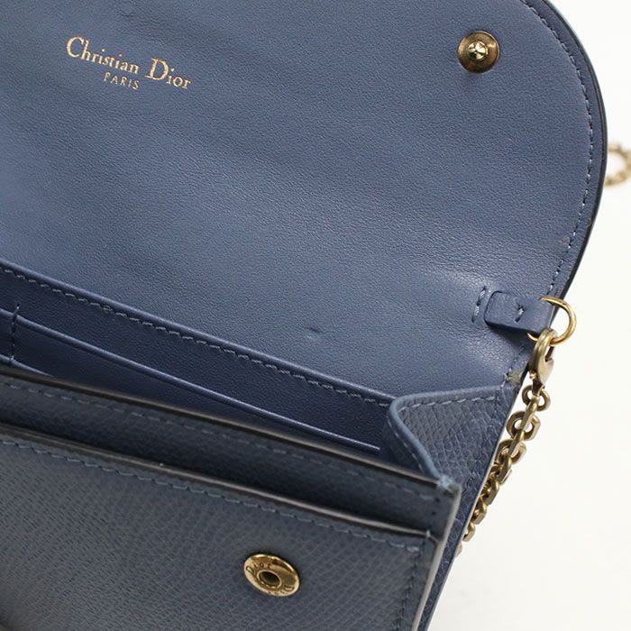 Dior Saddle Chain Wallet Calf Women's