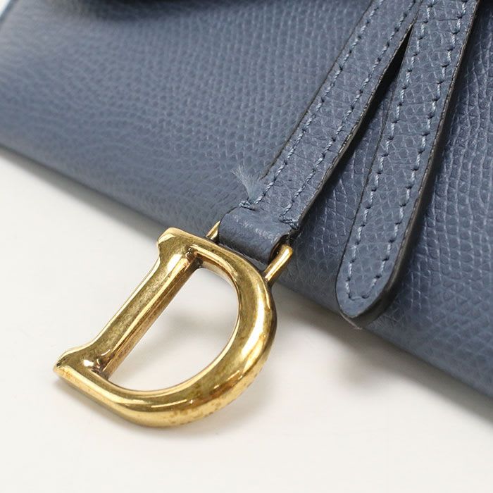 Dior Saddle Chain Wallet Calf Women's