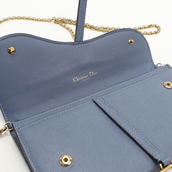 Dior Saddle Chain Wallet Calf Women's