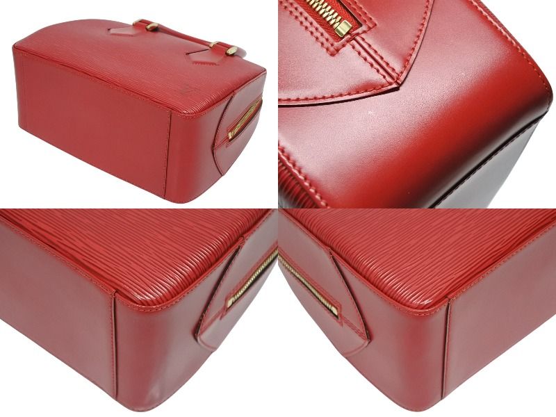Louis Vuitton Blanc Handbag Castilian Red Epi Leather Gold — view 6