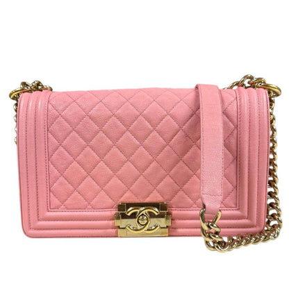 Chanel Boy Chanel Shoulder Bag Caviar Skin A67086 Pink Ladies Chanel Used Chanel