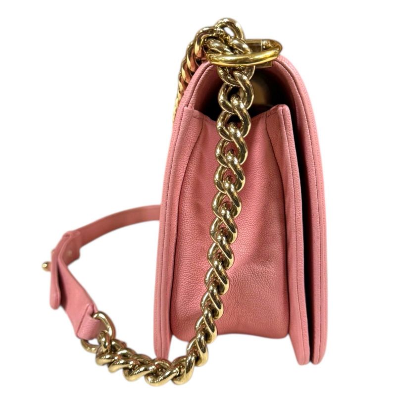 Chanel Boy Chanel Shoulder Bag Caviar Skin A67086 Pink Ladies Chanel Used Chanel
