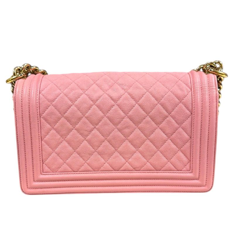 Chanel Boy Chanel Shoulder Bag Caviar Skin A67086 Pink Ladies Chanel Used Chanel