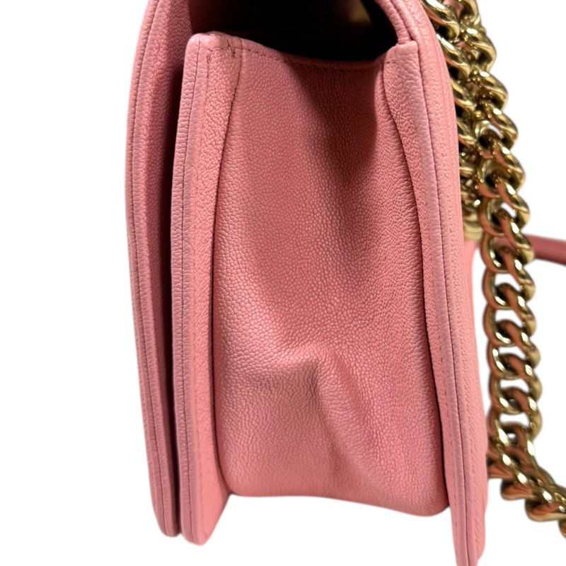 Chanel Boy Chanel Shoulder Bag Caviar Skin A67086 Pink Ladies Chanel Used Chanel